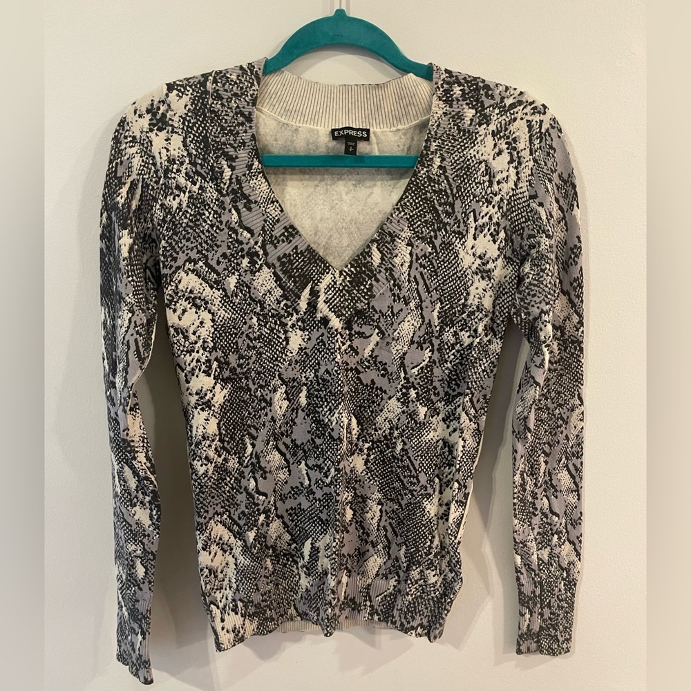 Express snake skin with gems long sleeve